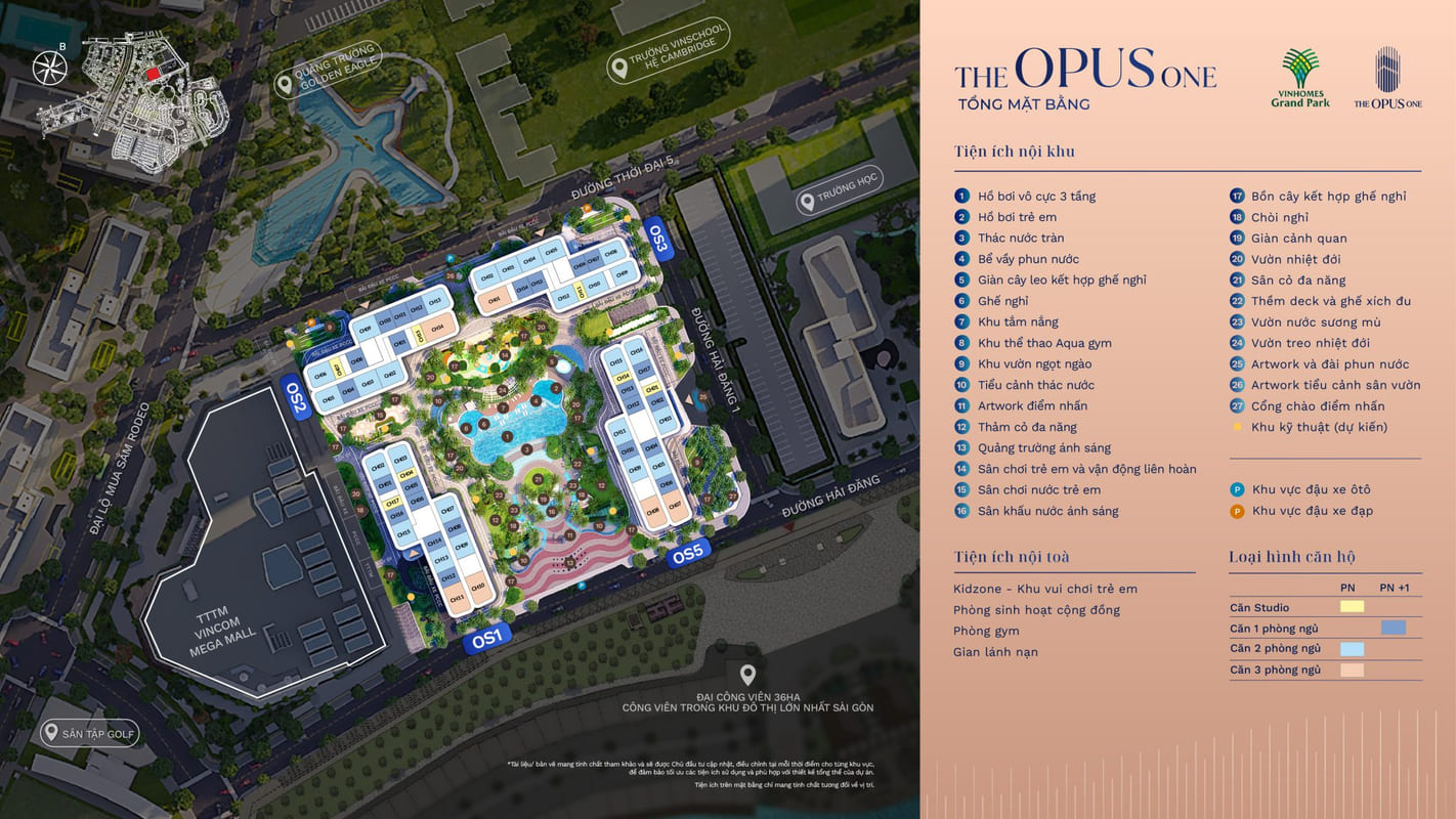 mặt bằng the opus one - vinhomes grand park