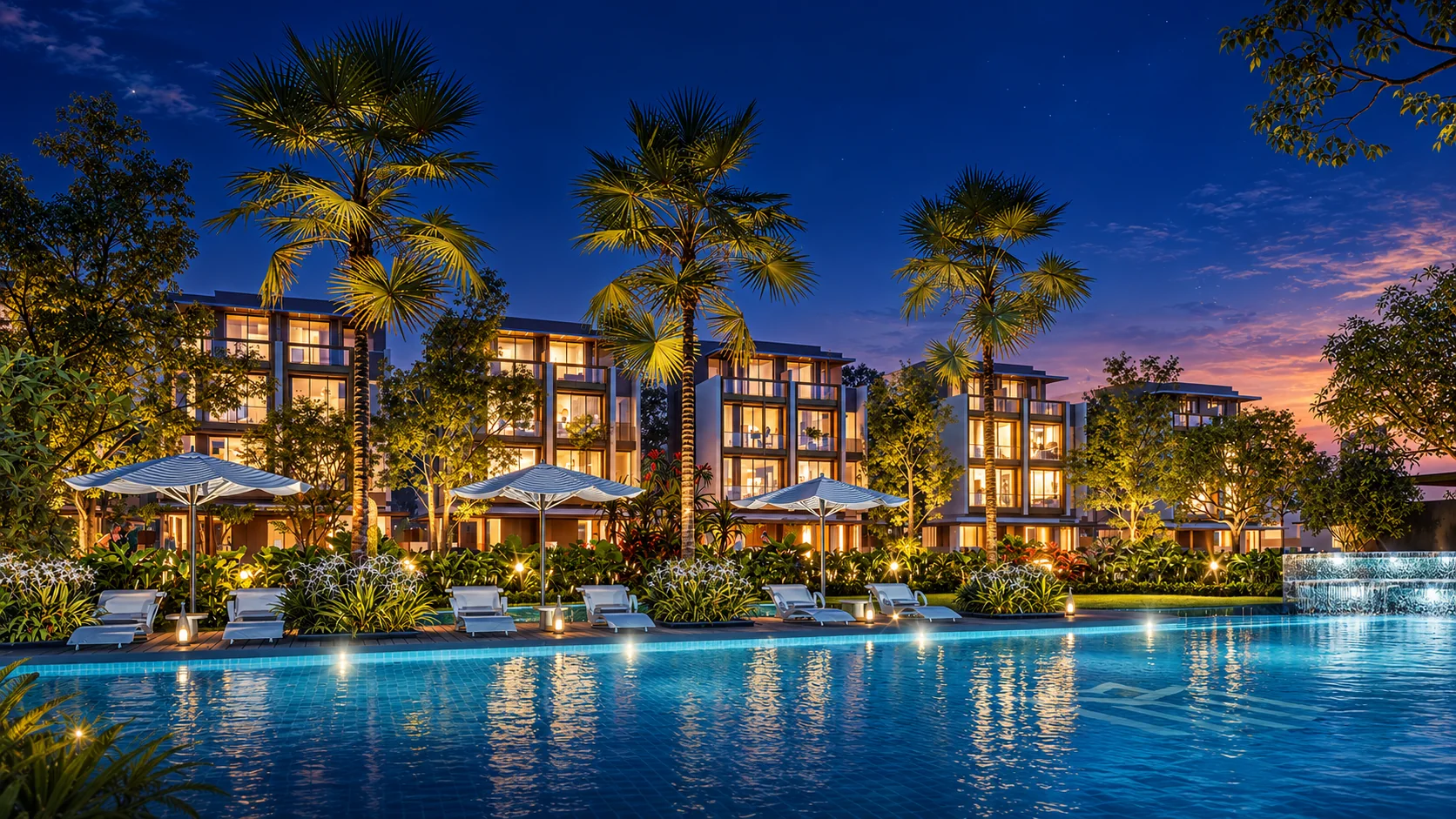 Hồ bơi phong cách resort tại biệt thự Sola
