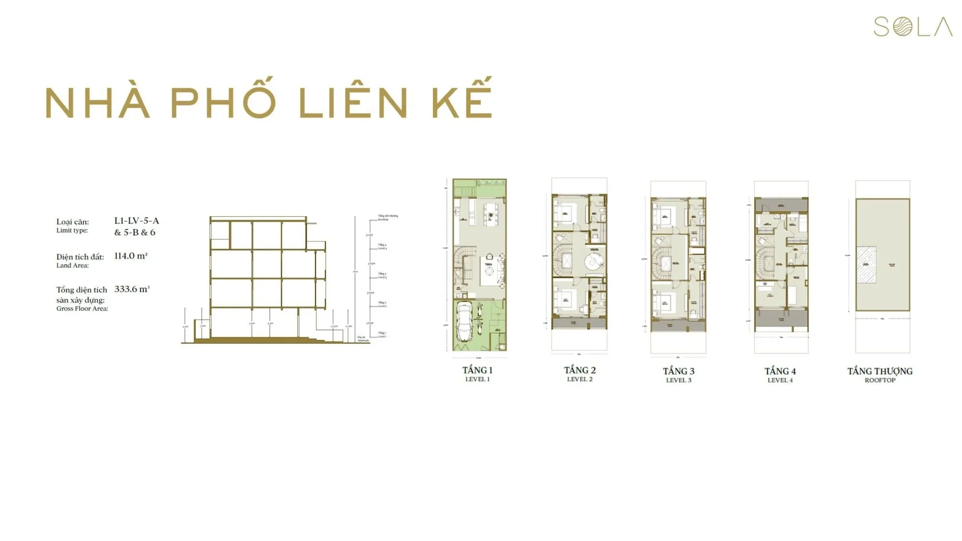 Layout nhà phố liên kế vườn biệt thự Sola