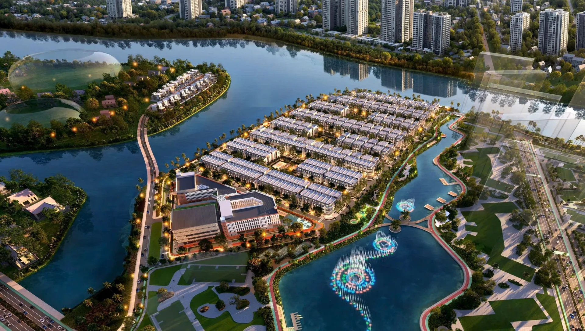 Sola Villa bên kênh đào nhạc nước The Global City