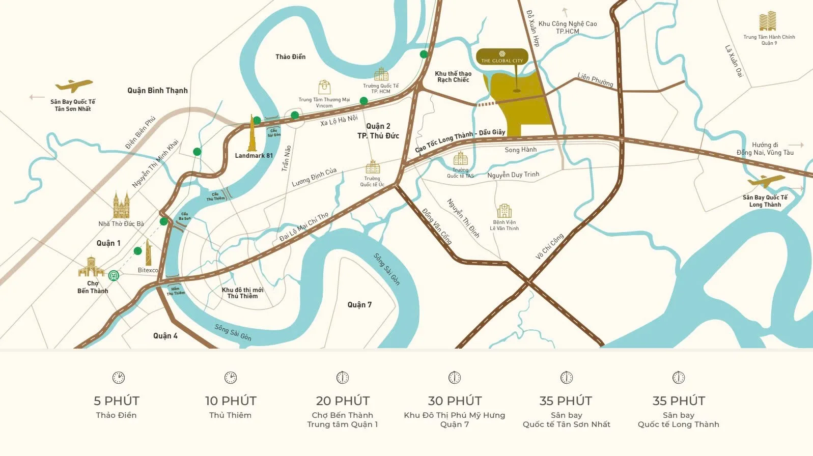 Bản đồ vị trí biệt thự Sola The Global City